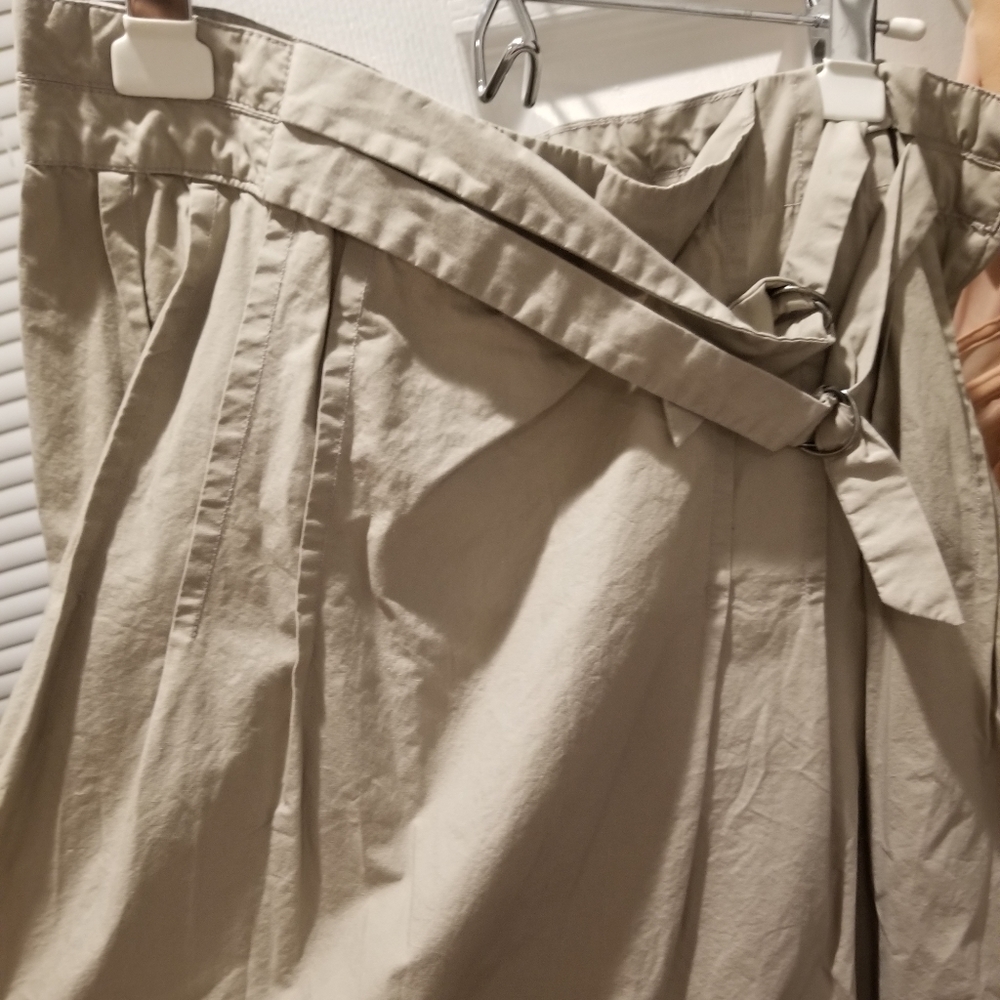 Women's double belted cotton skirt
